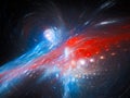 Colorful spinning electromagnetic field in space