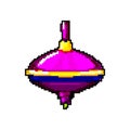 colorful spinning top toy game pixel art vector illustration