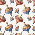Colorful Spinning Tops Pattern Illustration Royalty Free Stock Photo