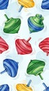 Colorful Spinning Tops Seamless Pattern Royalty Free Stock Photo