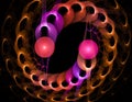 Colorful Spiral Abstract Fractal of Pink, Purple and Copper