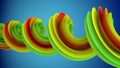 Colorful spiral curve abstract 3D render Royalty Free Stock Photo