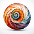 Colorful Spiral Design On White Background