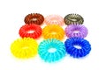 Colorful Spiral Elastic Hair Ties Royalty Free Stock Photo