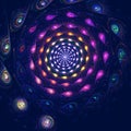 Colorful spiral fantasy in space, computer