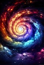 colorful spiral galaxy in open space wallpaper, gorgeous galactic background with stars in outer cosmos, astronomy Royalty Free Stock Photo