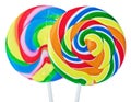 Colorful spiral lollipop isolated on white Royalty Free Stock Photo