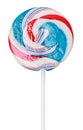 Colorful spiral lollipop isolated on white Royalty Free Stock Photo