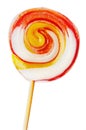 Colorful spiral lollipop isolated on white Royalty Free Stock Photo