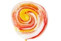 Colorful spiral lollipop isolated on white Royalty Free Stock Photo