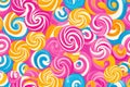 Colorful Spiral Lollipop Pattern in Bright Vibrant Tones Royalty Free Stock Photo