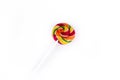 Colorful spiral lollipops on white background Royalty Free Stock Photo