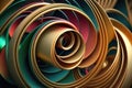 Colorful spiral pattern made of multiple wires, closeup background. AI Generation