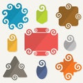 Colorful spiral shapes tag design elements icons set Royalty Free Stock Photo