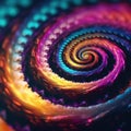 A colorful spiral is shown in this image. Generative AI image.