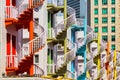 Colorful spiral stairs of Bugis Village Royalty Free Stock Photo