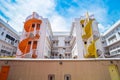 Colorful spiral stairs of Singapore apartment, landmark and popular for tourist attractions in Bugis, Singapore Royalty Free Stock Photo