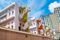 Colorful spiral stairs of Singapore apartment, landmark and popular for tourist attractions in Bugis, Singapore Royalty Free Stock Photo