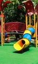 Colorful Spiral Tube Slide with Green Elastic Rubber Floor