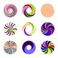 Colorful Spiral Vector Element Set Royalty Free Stock Photo