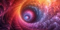 A colorful spiral vortex is shown in this image, AI