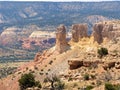 Colorful spires sit grandly above the painted desert Royalty Free Stock Photo