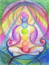 Colorful Spiritual Aura Chakra Meditation Painting Royalty Free Stock Photo