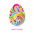 Colorful splash abstract decorative ornate Easter egg