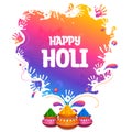 Colorful splash for Happy Holi background card design for color festival of India Royalty Free Stock Photo