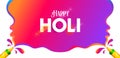 Colorful splash for Happy Holi background card design for color festival of India Royalty Free Stock Photo