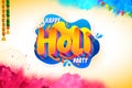 Colorful splash for Happy Holi background card design for color festival of India Royalty Free Stock Photo