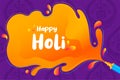 Colorful splash for Happy Holi background card design for color festival of India Royalty Free Stock Photo