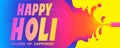 Colorful splash for Happy Holi background card design for color festival of India Royalty Free Stock Photo