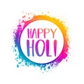 Colorful splash happy holi background greeting card design Royalty Free Stock Photo