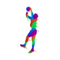 Colorful splash illustration slam dunk basketball design vector Royalty Free Stock Photo