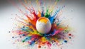 Colorful Splash of Paint with Broken Egg Royalty Free Stock Photo