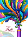 Colorful splash from pichkari on Holi background