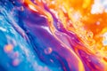 Colorful splash with vibrant paint and liquids.