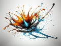 Colorful splattered oil paint 3d rendering high texture