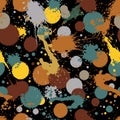 Colorful splattered web design repeat pattern, art ink blob, mes