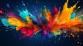 Colorful Splattering Paint Wallpaper AI Generated Royalty Free Stock Photo