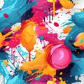 Colorful splatters and balls in a vibrant and painterly style (tiled)
