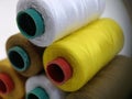 Colorful Spools of Sewing Thread on White Background Royalty Free Stock Photo