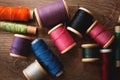 Colorful spools of thread Royalty Free Stock Photo