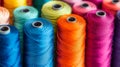 Colorful Spools Of Thread. Close-Up Of Vivid Sewing Material, Great For Textile Backgrounds Royalty Free Stock Photo