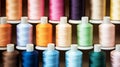 colorful spools of thread for embroidery in the store Royalty Free Stock Photo