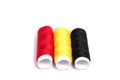 Colorful spools of thread isolated on white background/ Royalty Free Stock Photo