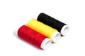Colorful spools of thread isolated on white background/ Royalty Free Stock Photo