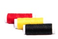 Colorful spools of thread isolated on white background/ Royalty Free Stock Photo