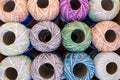 Colorful spools of thread reels Royalty Free Stock Photo
